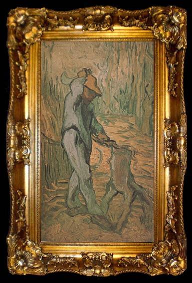 framed  Vincent Van Gogh The Woodcutter (nn04), ta009-2